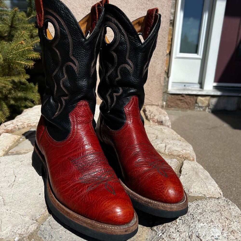 Boulet Genuine Bison Cowboy Boots